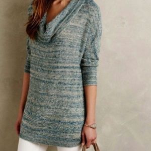 Marled green cowl neck sweater